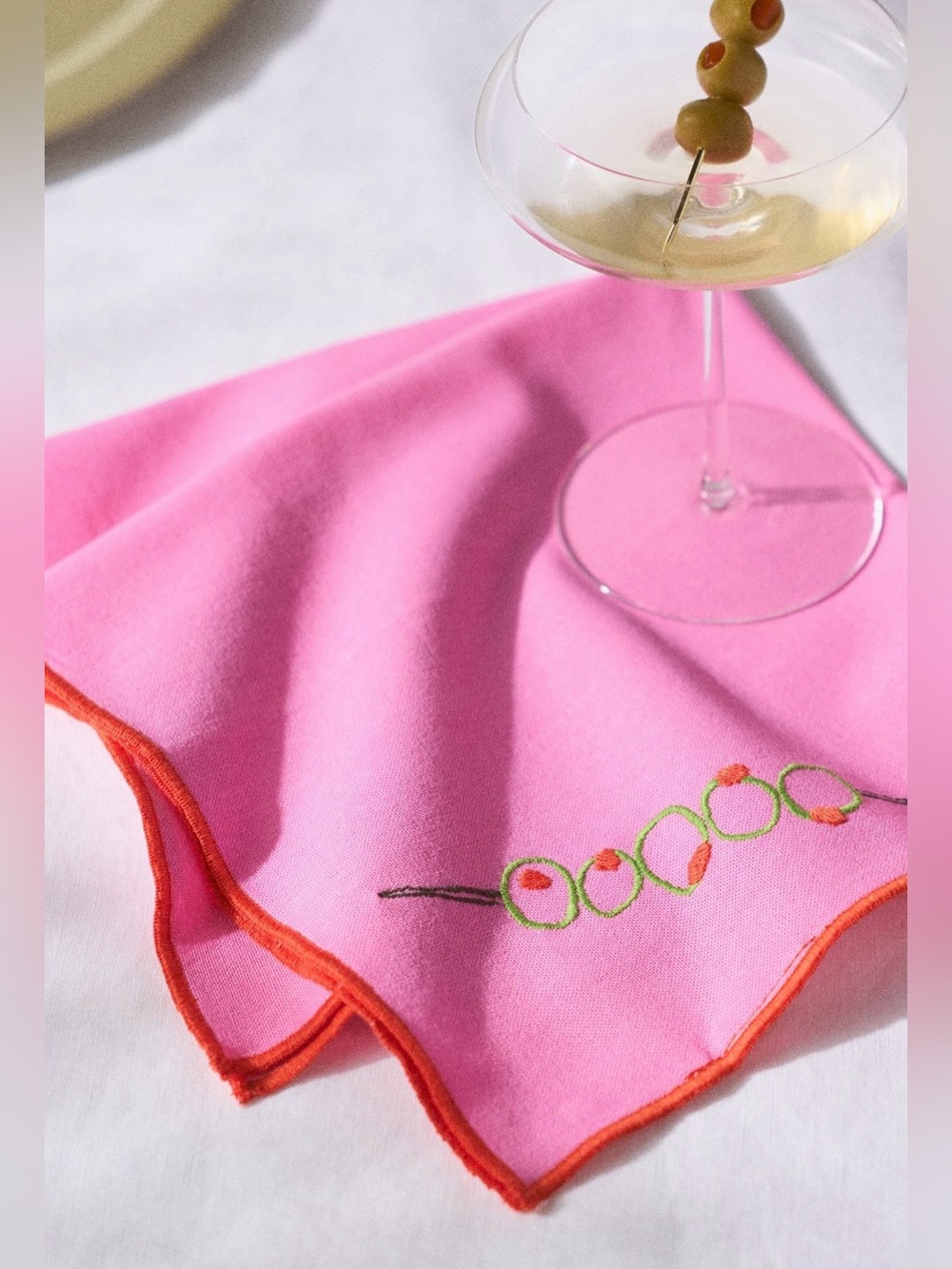 Anthropologie Phthalo Ruth Cotton Napkins, Set of 2, Pink